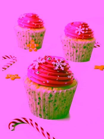 Pink Snowflake Cupcake